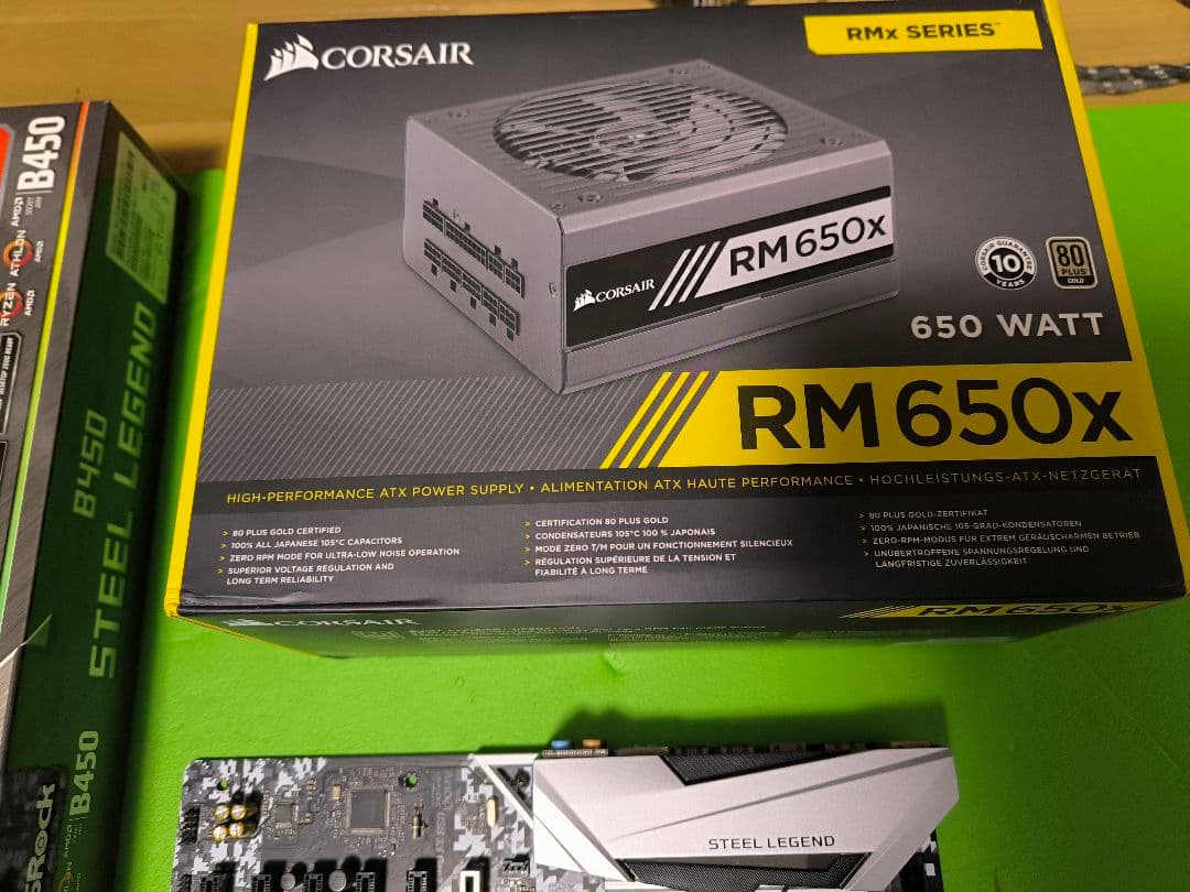 グラフィックボード・グラボ・ビデオカード B450 STEEL LEGEND + RM650x 650W