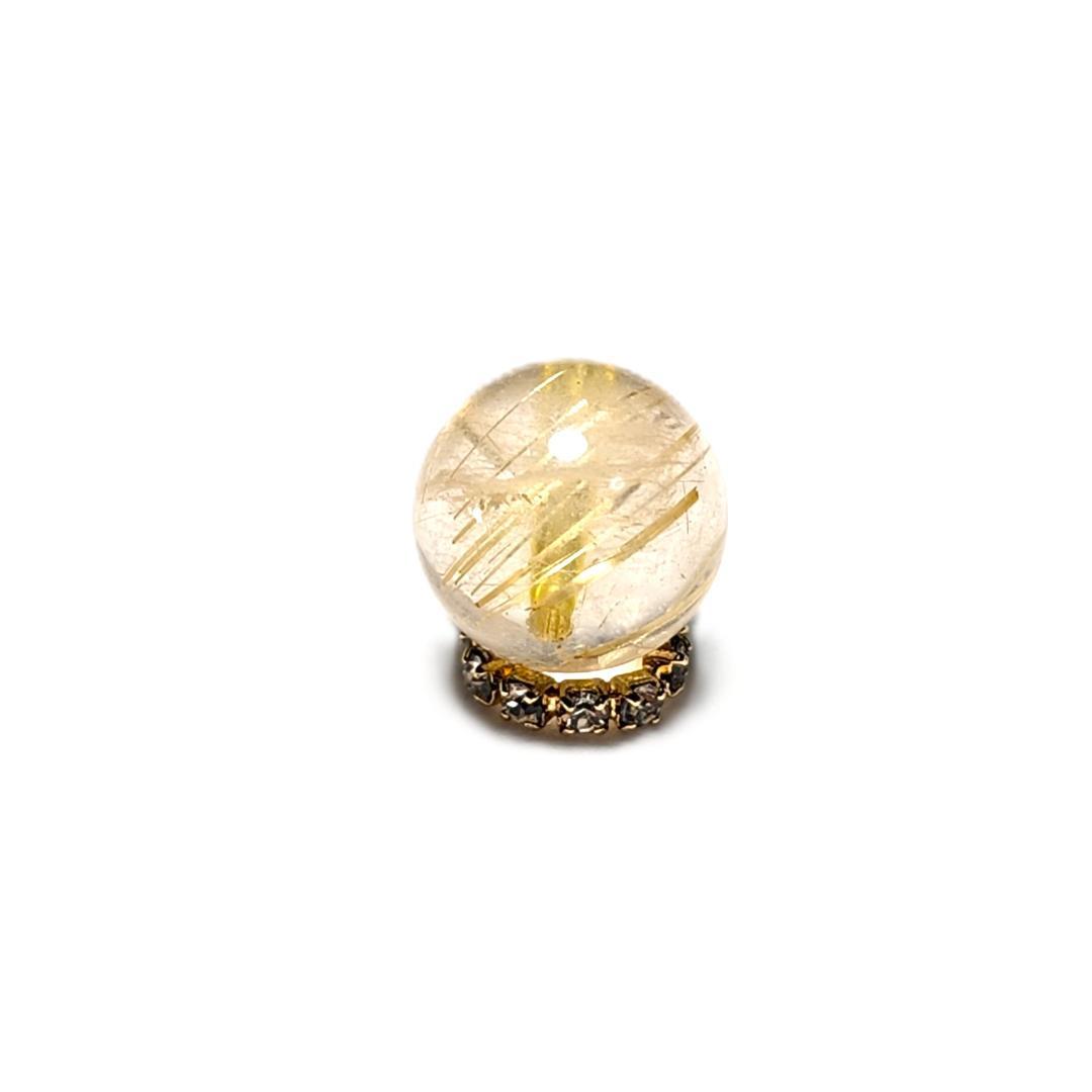 一点物【針の入り方が美しい】タイチンルチル 10ミリ 粒売り 貫通穴あり
