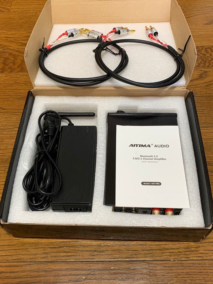 美品　AIYIMA A07 PRO デスクトップアンプ　スピーカーケーブル付き