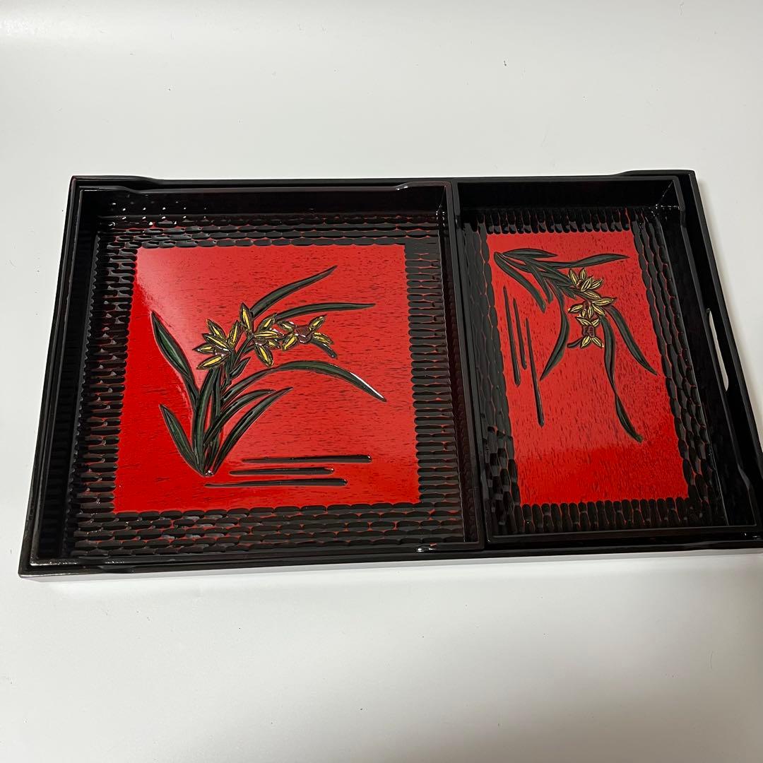 高級漆器 盆 鎌倉彫 漆器 盆 3点セット