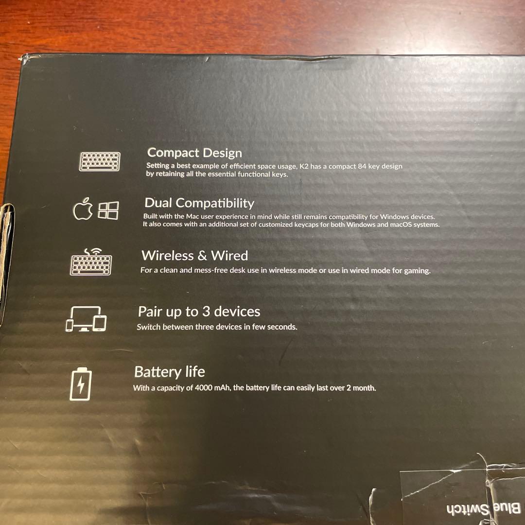 Keycron K2 Version2 US配列 青軸　バックライトなしモデル