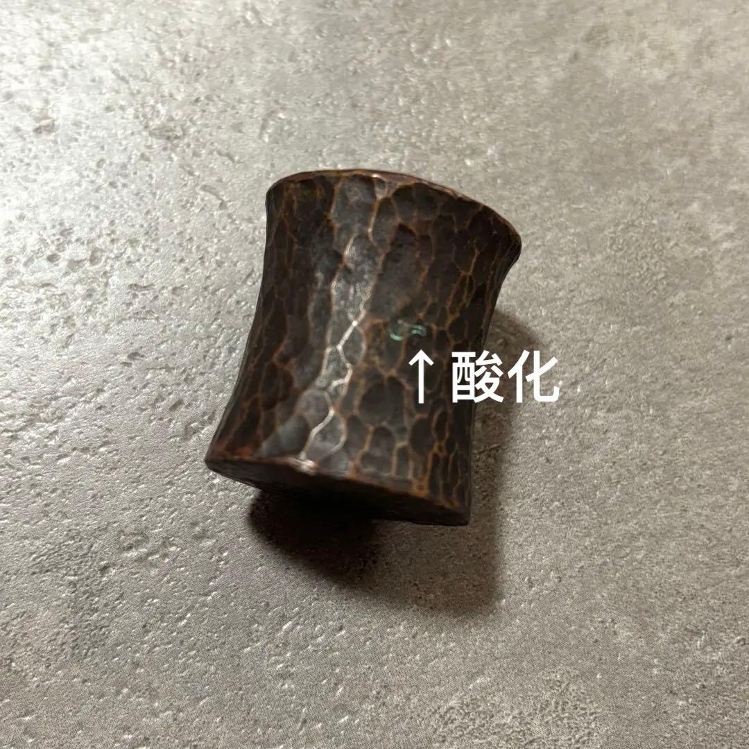 銅 文鎮 鎚目 仕上げ 変色加工 黒染め 古美仕上げ アンティーク調 金属工芸