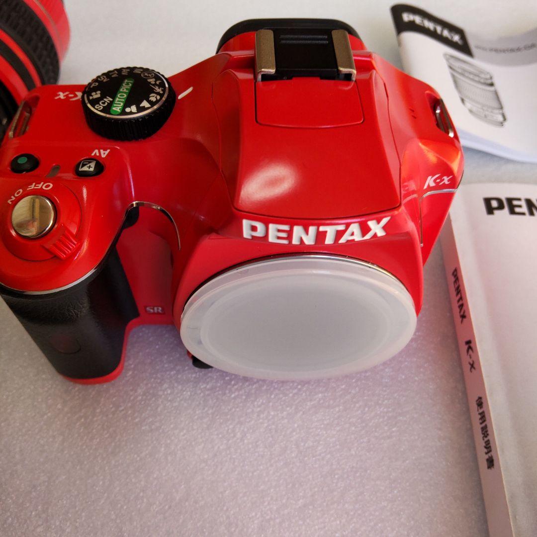 綺麗なレッド色の美品です。PENTAX K-x デジタル一眼レフカメラ