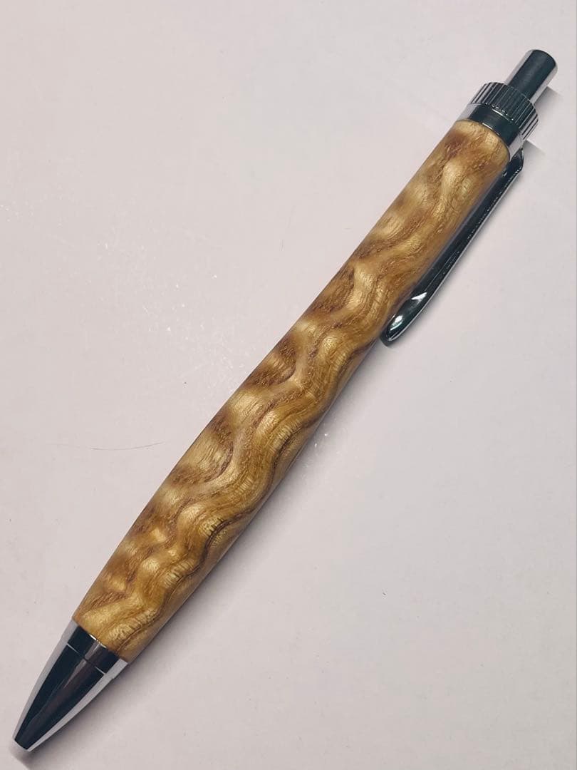 新年SALE！【タモ波杢】木軸ボールペン