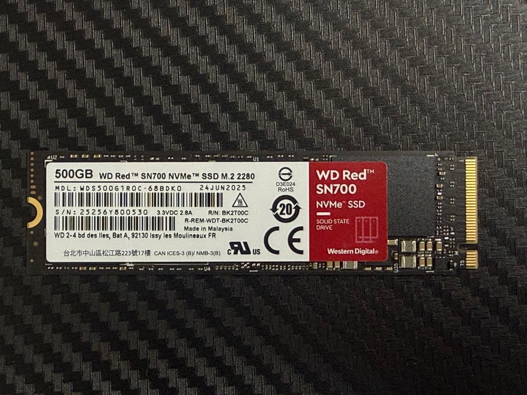 【使用時間極少】WD Red SN700 500GB NVMe SSD