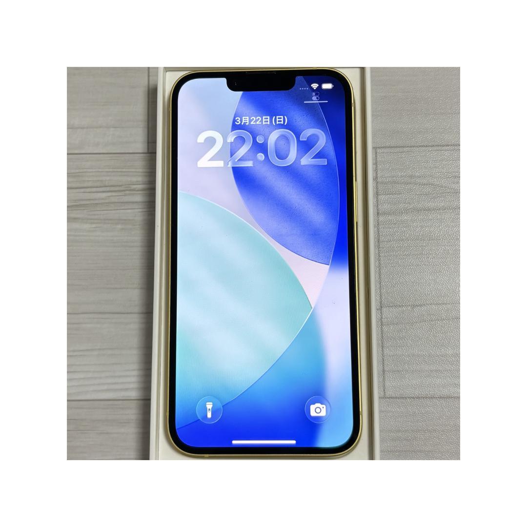 【美品】iPhone 14 イエロー 128GB SIMフリー 新品バッテリー