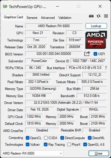 玄人志向 AMD Radeon RX6800