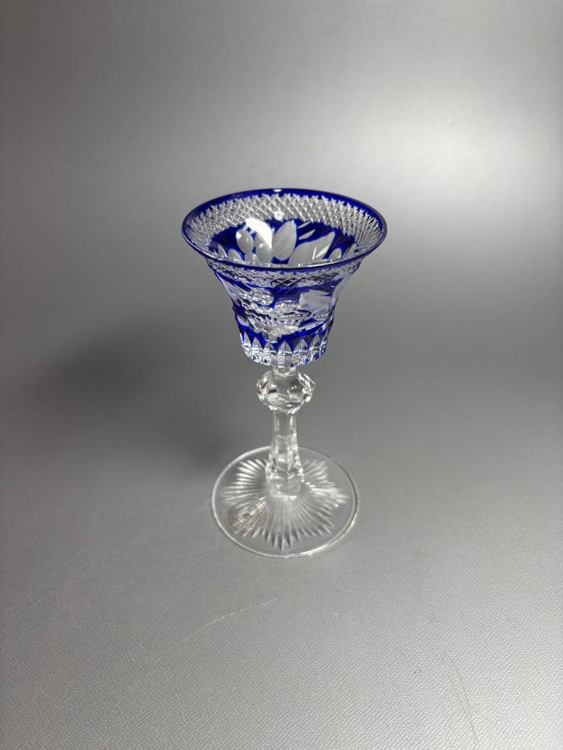 北一ガラス　KITAICHI GLASS 脚付杯　切子ガラス