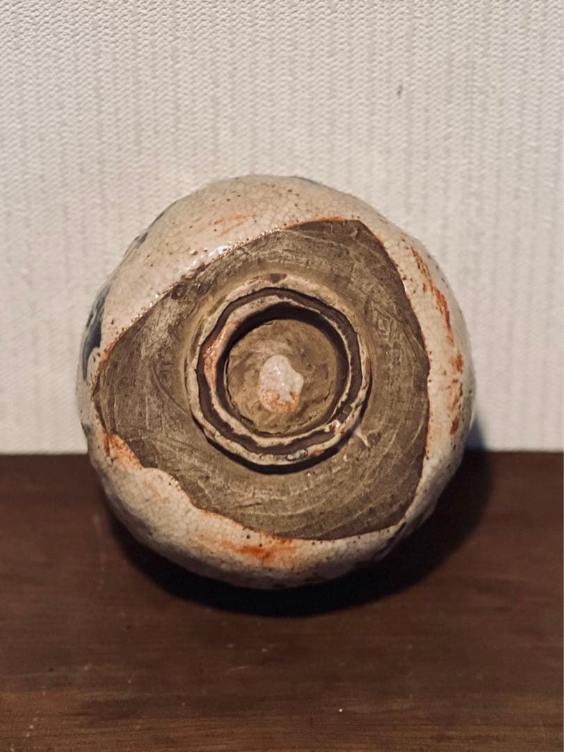 江戸後期　大橋秋二造　志野茶碗　共箱　美濃焼　秋二焼　茶道具 古美術