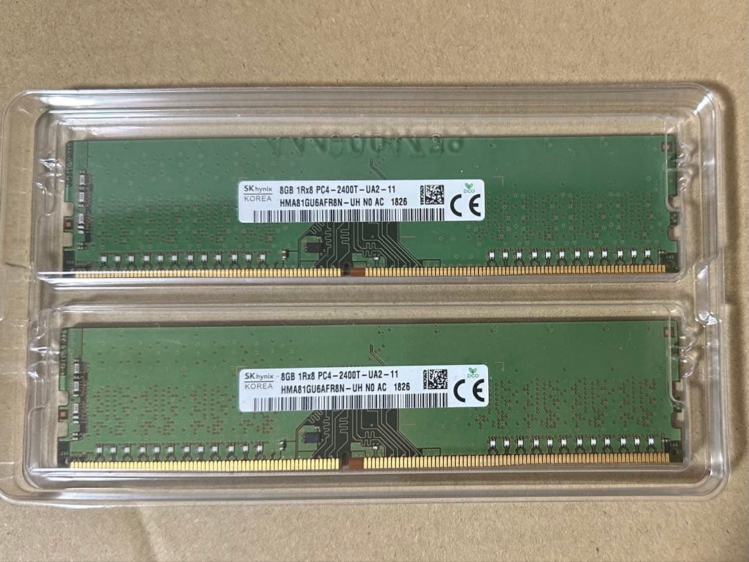 SKhynix 16G （8GB×2枚) PC4-2400T - UA2 メモリ