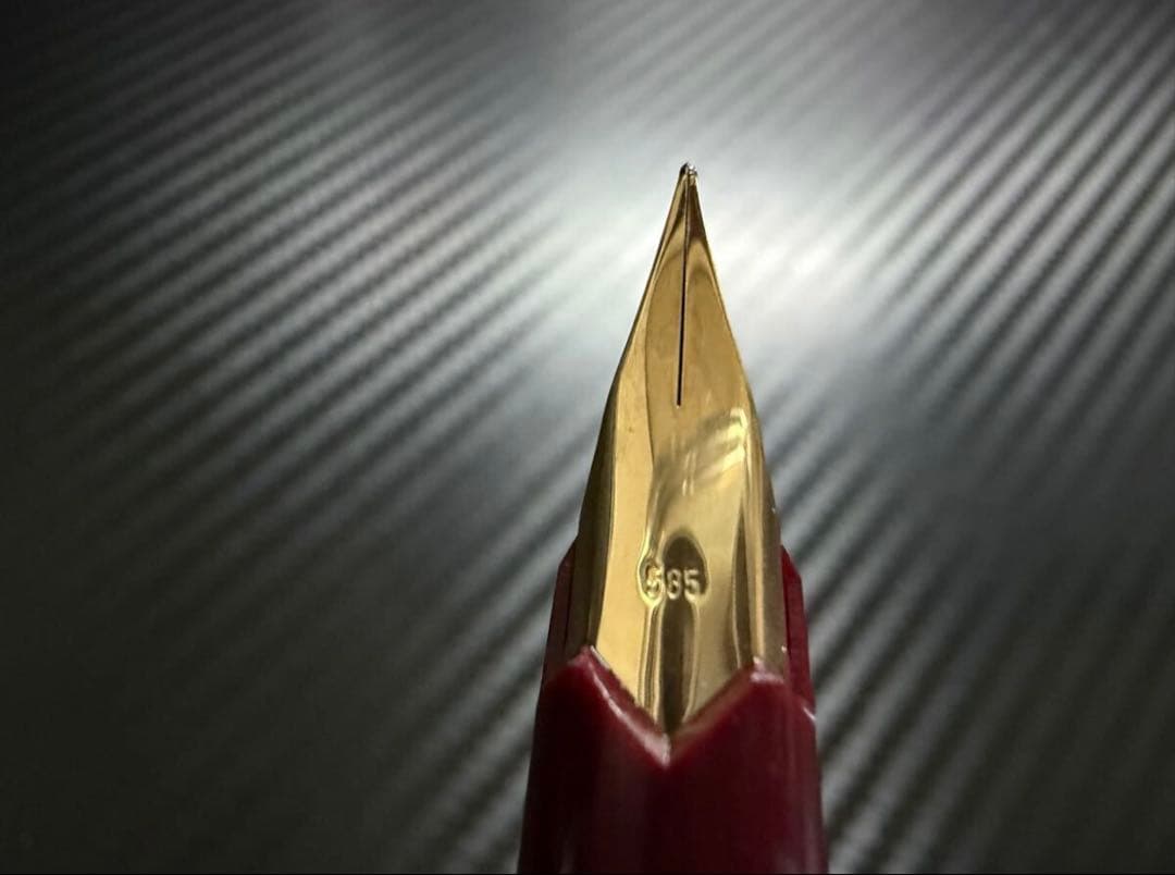 美品 モンブラン No.221 EF 極細字 ボルドー 両用式 万年筆