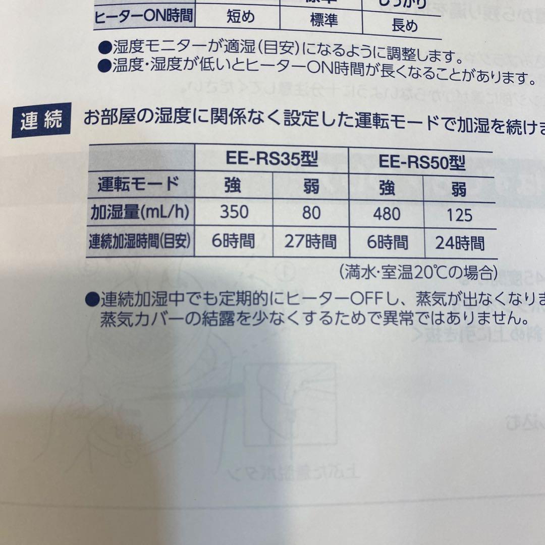 象印 スチーム式加湿器 EE-RS35型　2023年製　製造番号4630921