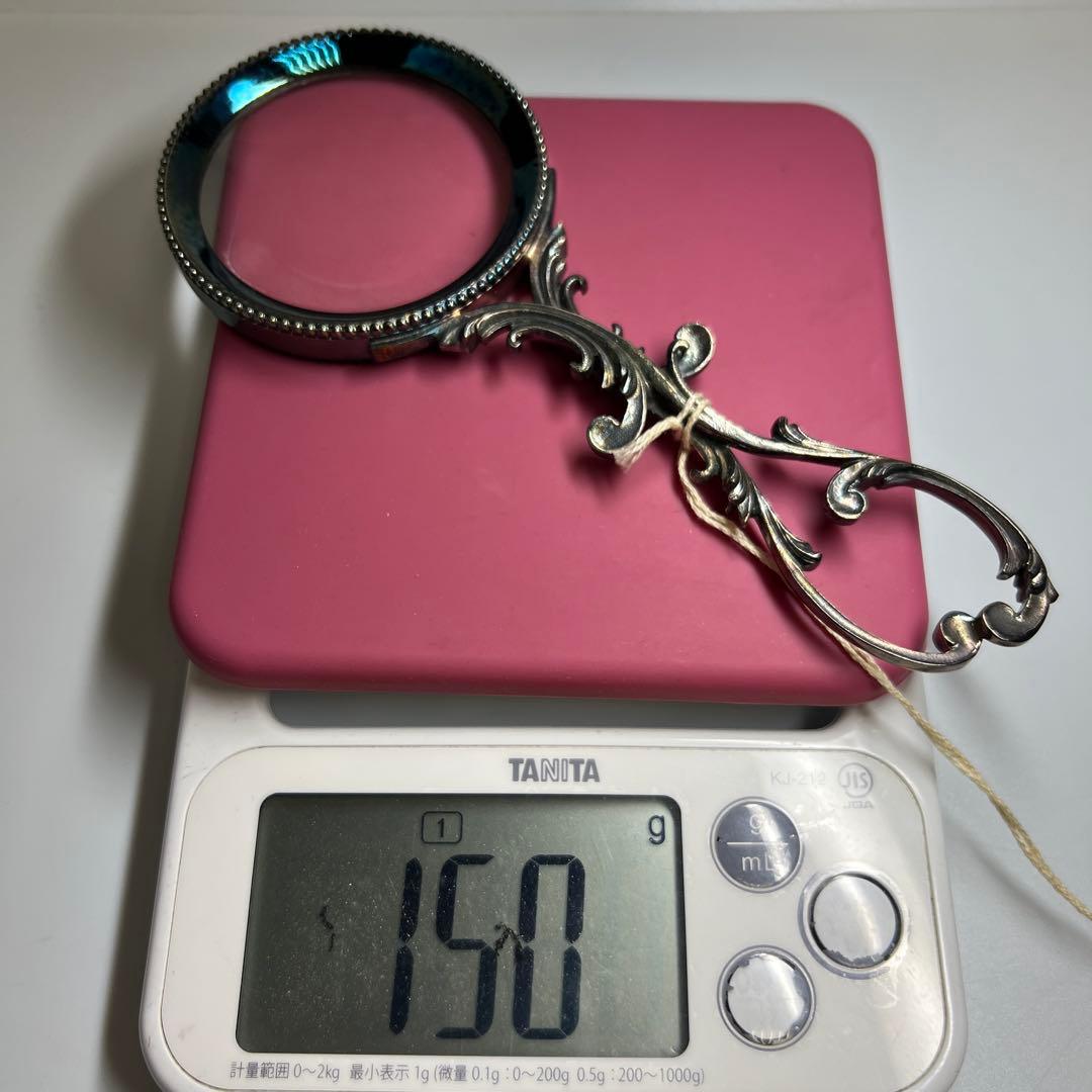 800刻印　銀製彫金ルーペ　約170g ケース付東Y8-0306☆2Fトヒコヒ