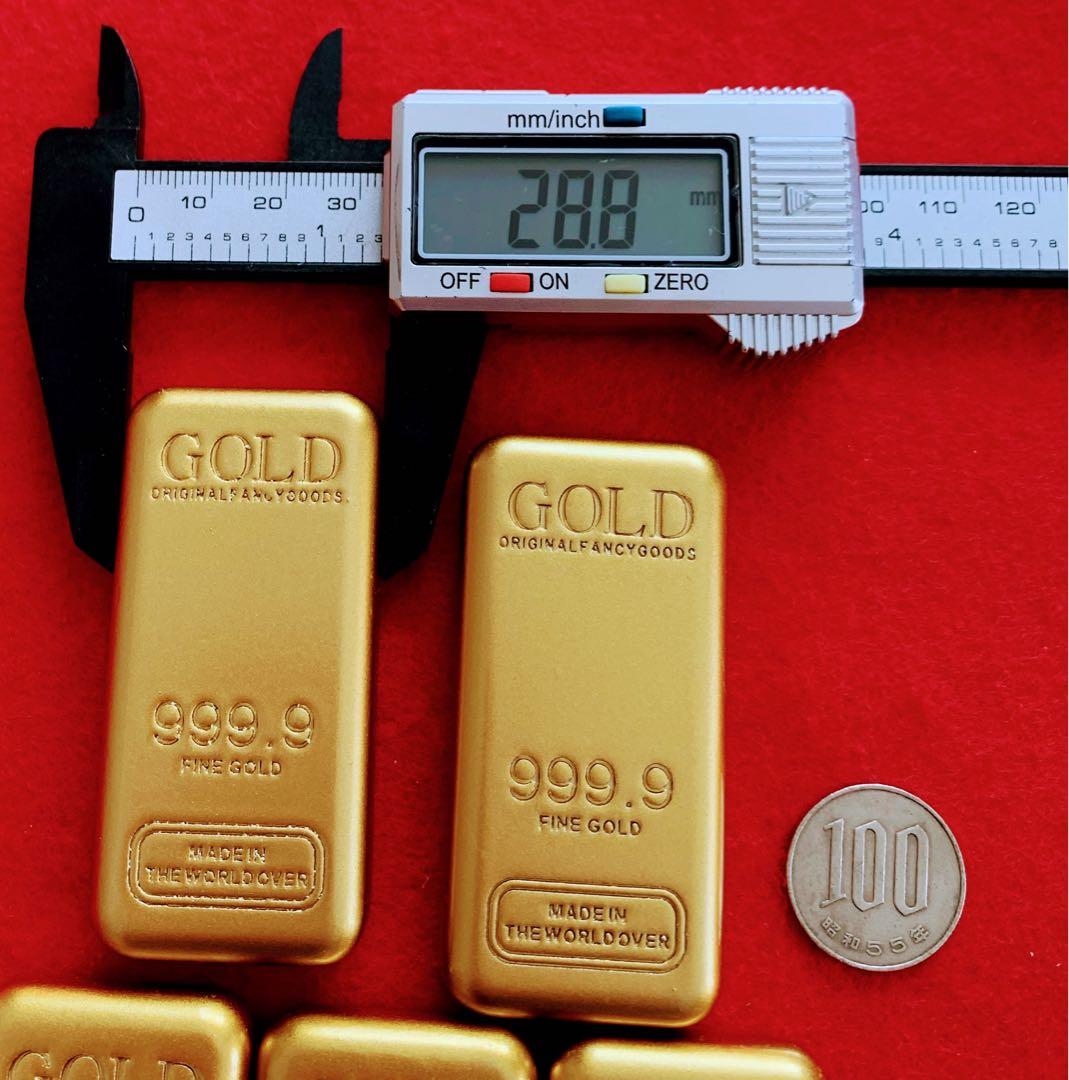 大型金塊 5個セット レプリカ インゴット ゴールドバー 999.9 純金塊