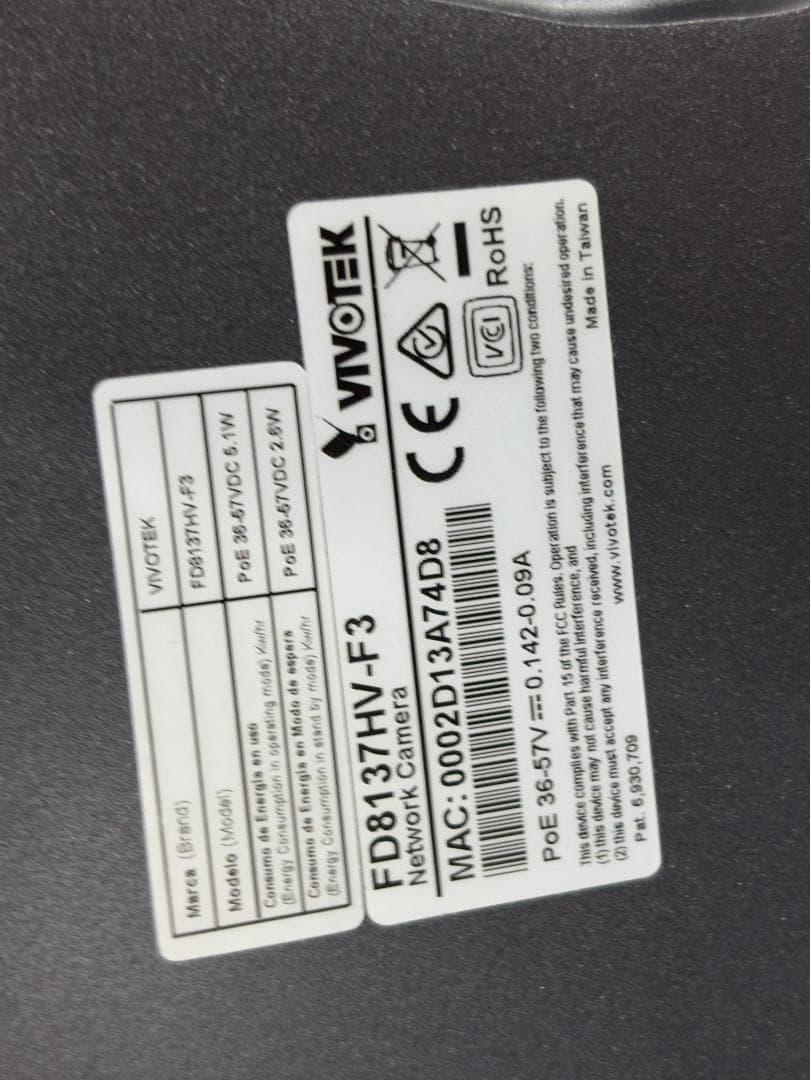 【未使用品】Vivotek FD8137HV-F3 防犯カメラ