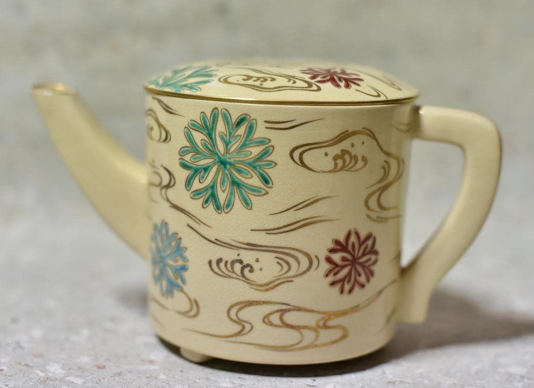平安　渦潮柄横手水差し、水指【極上品】　お茶道具