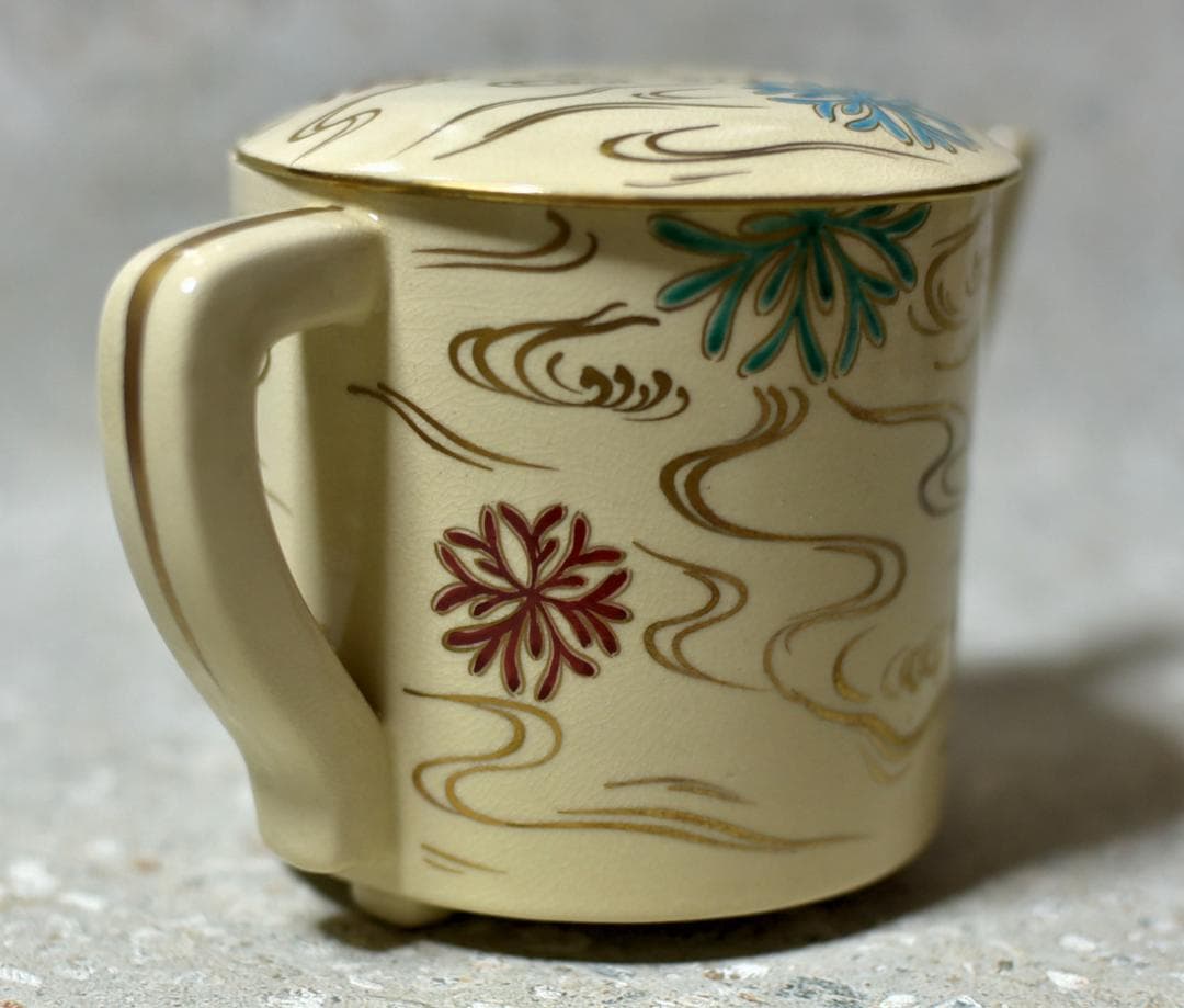 平安　渦潮柄横手水差し、水指【極上品】　お茶道具