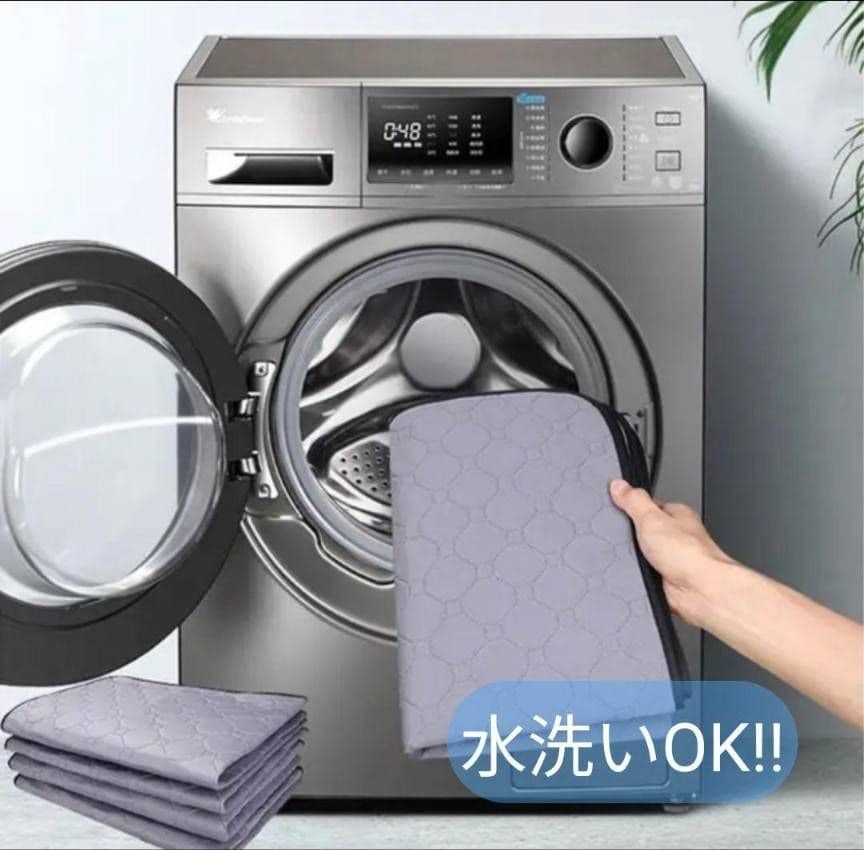 Ｌ グレー シート トイレ　洗える　ペット　犬　猫　吸水　マット　2枚