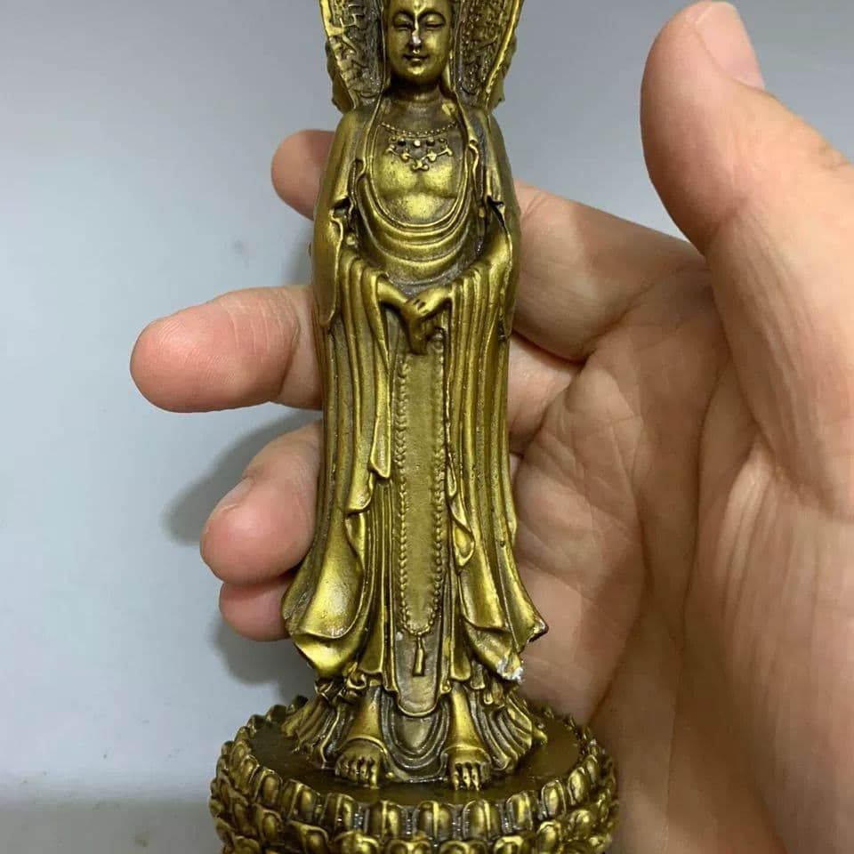 仏教美術 仏像 三面観音菩薩仏像 開運 風水 銅製品 工芸品 置物