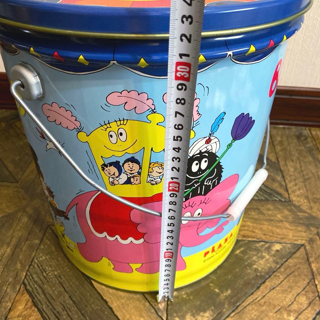 1996年昭和レトロアンティーク バーバパパブリキバケツ玩具箱ブランケット収納