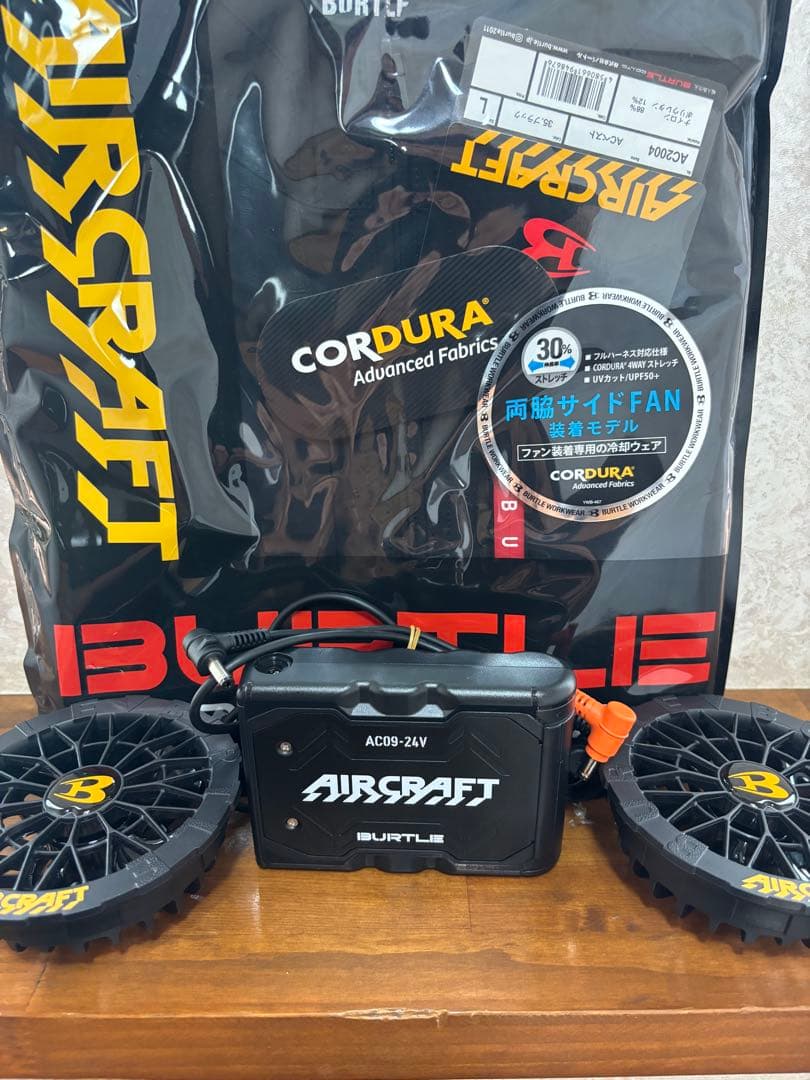 BURTLE AC2004 ACベスト Lブラック24Vバッテリーファンセット