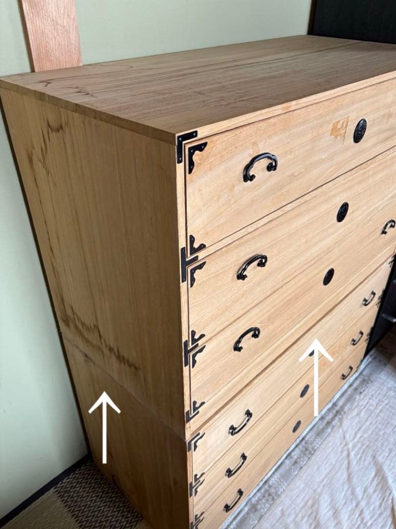 桐タンス 3段 ヴィンテージ家具 レトロ 衣装収納