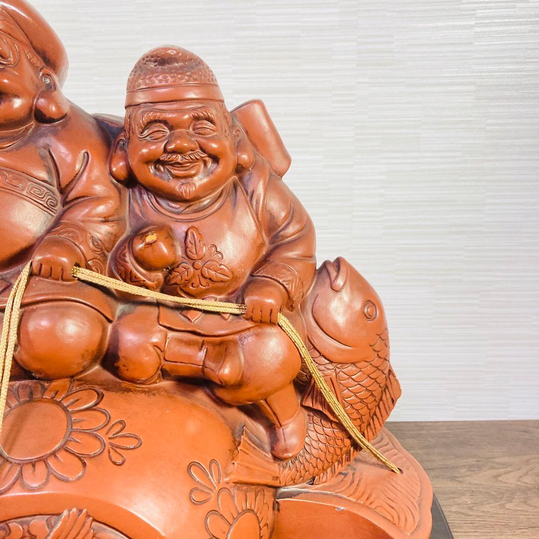 特大　七福神　大黒天様　恵比寿様　打出の小槌　陶器　焼物