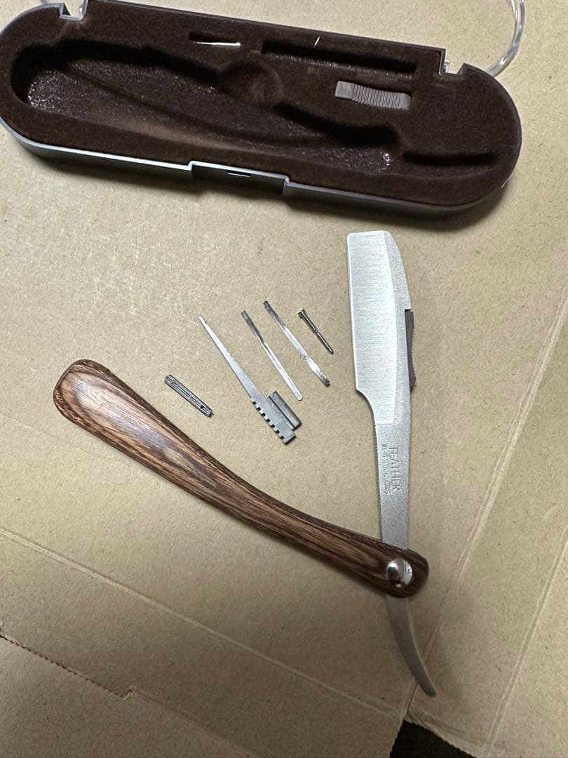 フェザープロフェッショナルレザーSS 木製ハンドル 業務用