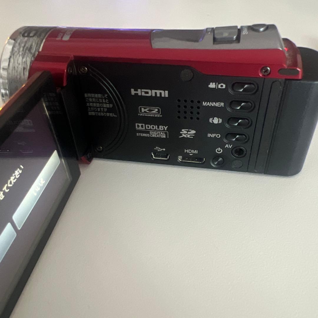 動作確認済み JVC Everio GZ-HM133 赤 カメラ バッテリー2つ