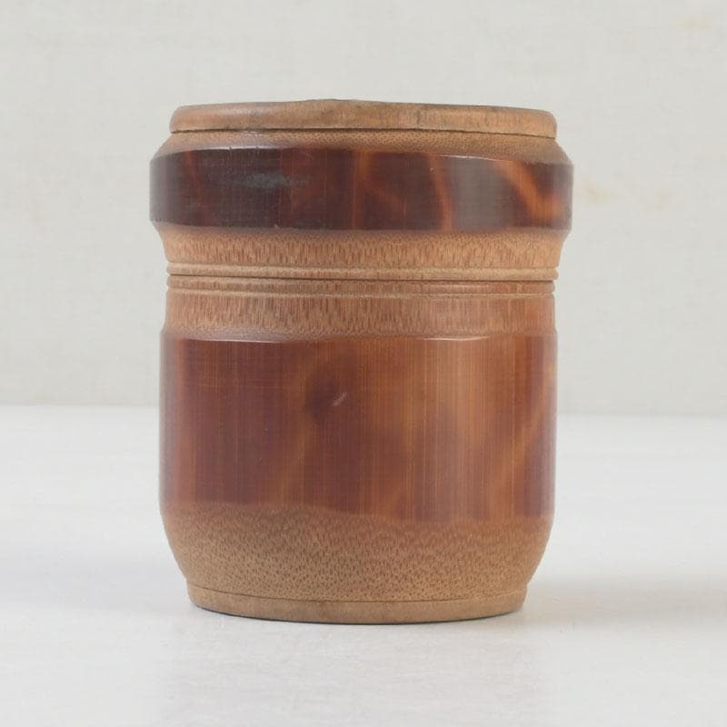 茶道具　古竹製　茶入　茶壷　仕覆付　時代箱　V　A52