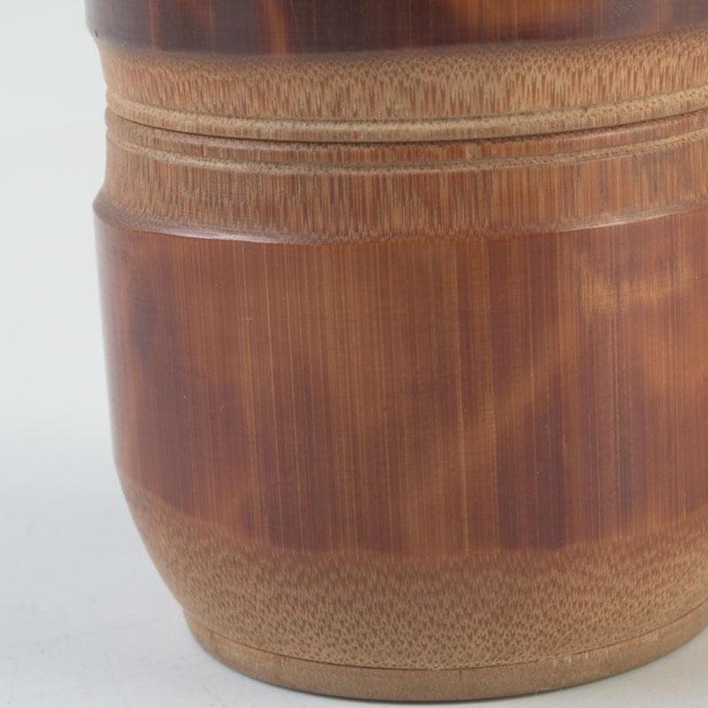 茶道具　古竹製　茶入　茶壷　仕覆付　時代箱　V　A52