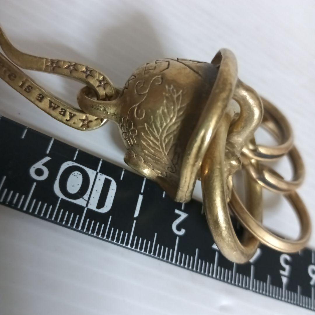 真鍮製キーホルダー　ウォレットチェーン　アンティークキーホルダー