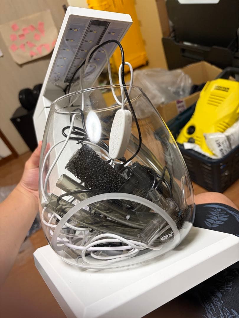 中古　GEX GLASS AQUA Perco LED付きガラス水槽