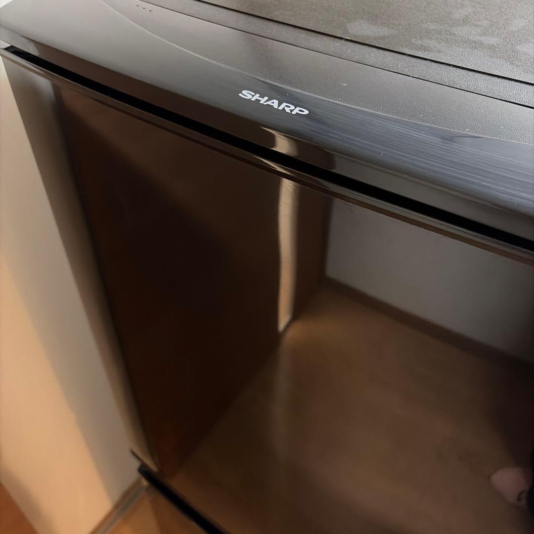 SHARP 2ドア冷蔵庫 黒 LED照明付き