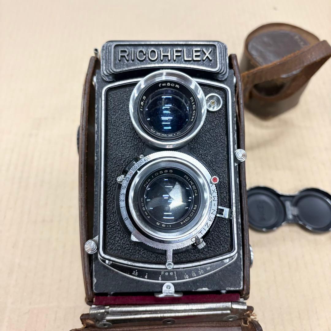 RICOHFLEX 二眼レフカメラ リコーフレックス 120フィルム 革ケース付