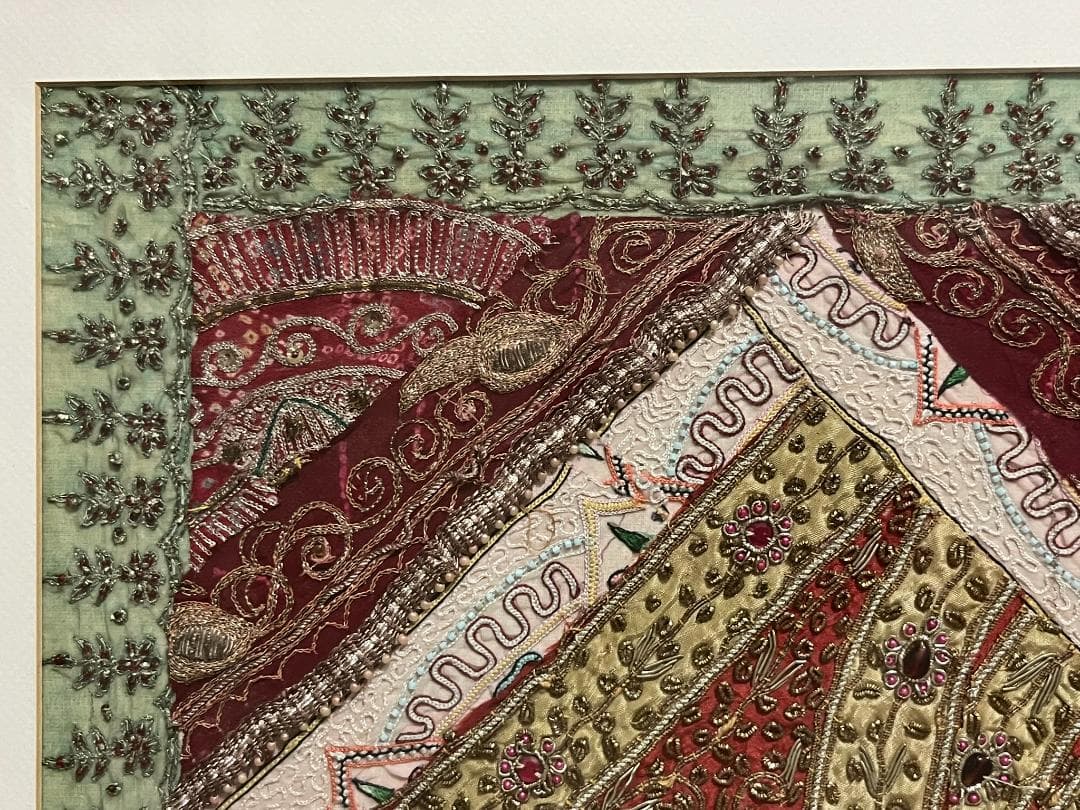 希少インド刺繍額インテリア・コレクション アンティーク　アジアン雑貨