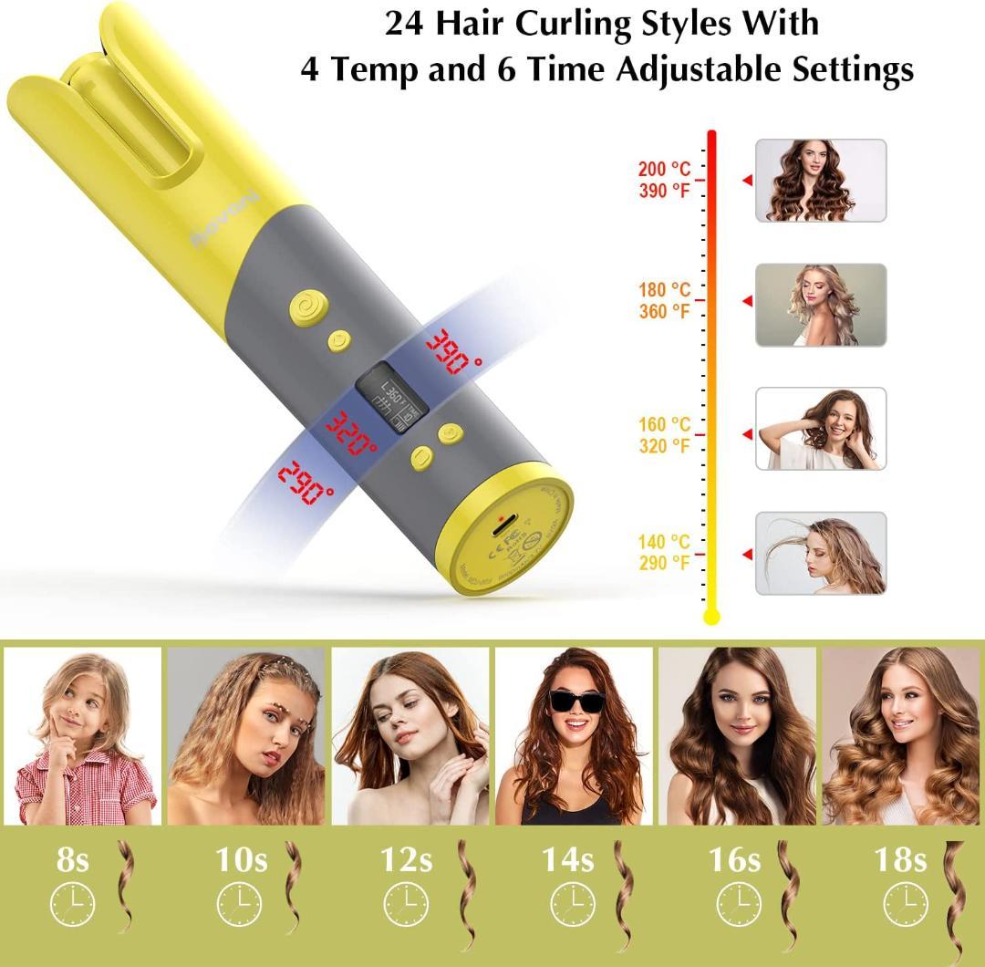 ♡大特価♡ ヘアアイロン オートカール ヘアケア コードレス 温度調節