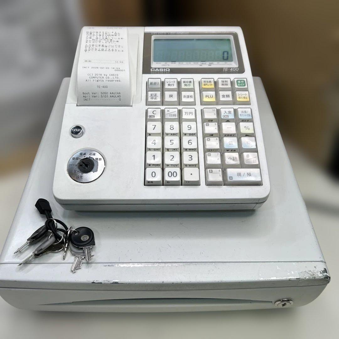 7294 CASIO TE-400 レジスター ホワイト