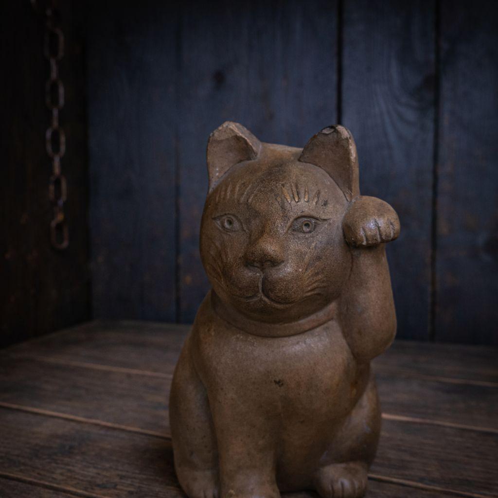【製造推定明治】今戸焼│招き猫 懐炉