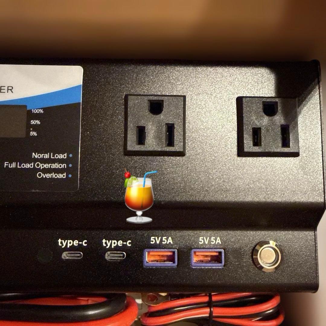 未使用）インバーター 1200W (瞬間2000W対応) DC12V/24V