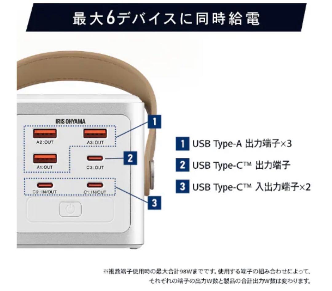 モバイルバッテリー　大容量　バッテリーステーション　IBT-A60100-W