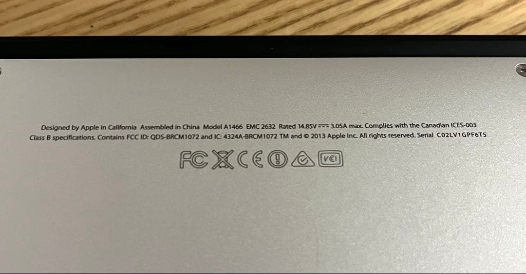掲載期間4/10迄【ジャンク】MacBook Air A1466 8GB