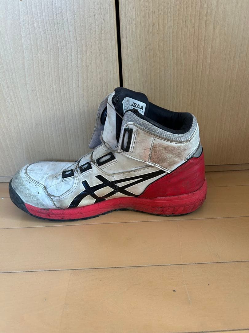 ASICS BOA 安全靴　JSAA A種　ホワイト／レッド　27.0cm