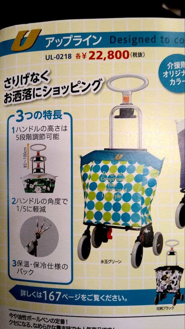 【展示品・未使用】ショッピングカート　グリーン