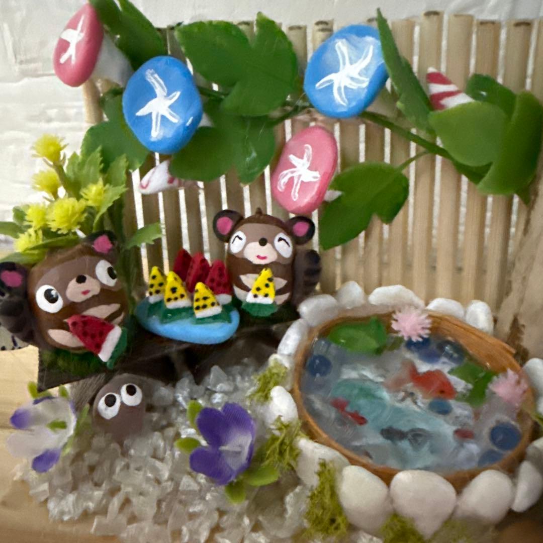 どんぐりアート♡夏のひととき　花火ミニオブジェ　ミニプールオブジェ　小…追加♡