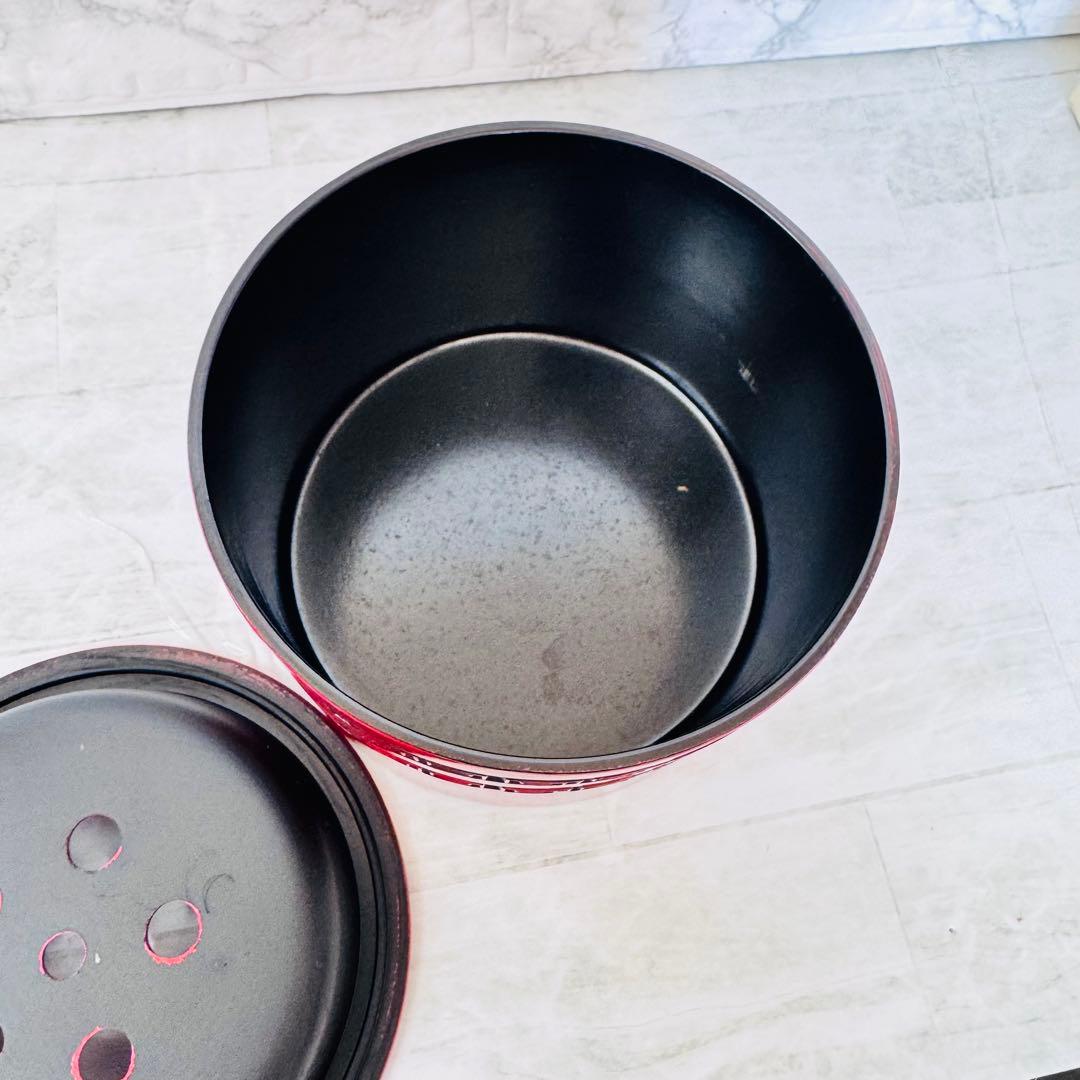 新品　伝統工芸 仙台堆朱 茶こぼし（建水）朱漆 彫刻★茶道具 漆器★直径12cm