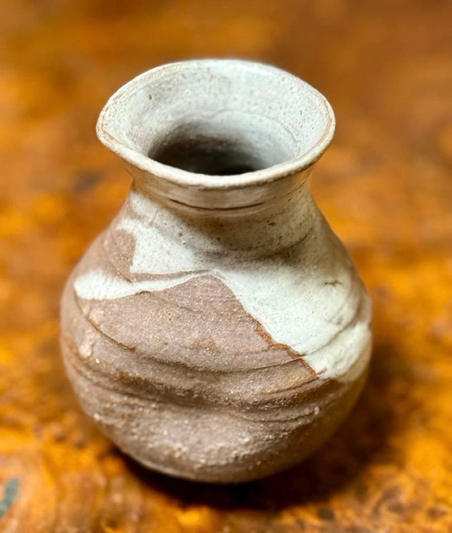 焼締小壺 花器 酒器 古陶風 景色あり 約10cm