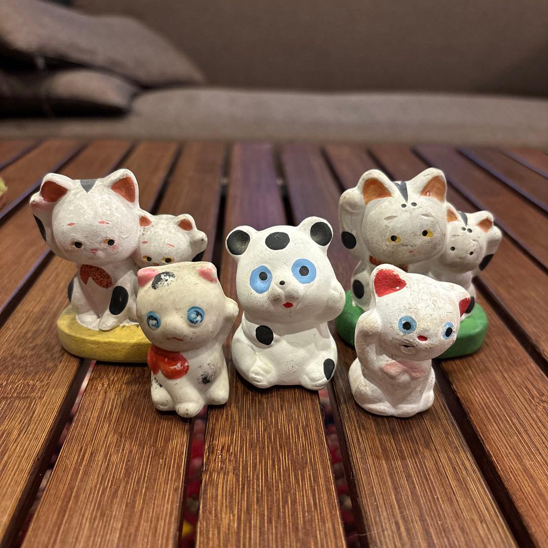 射的人形 レトロ 招き猫 パンダ