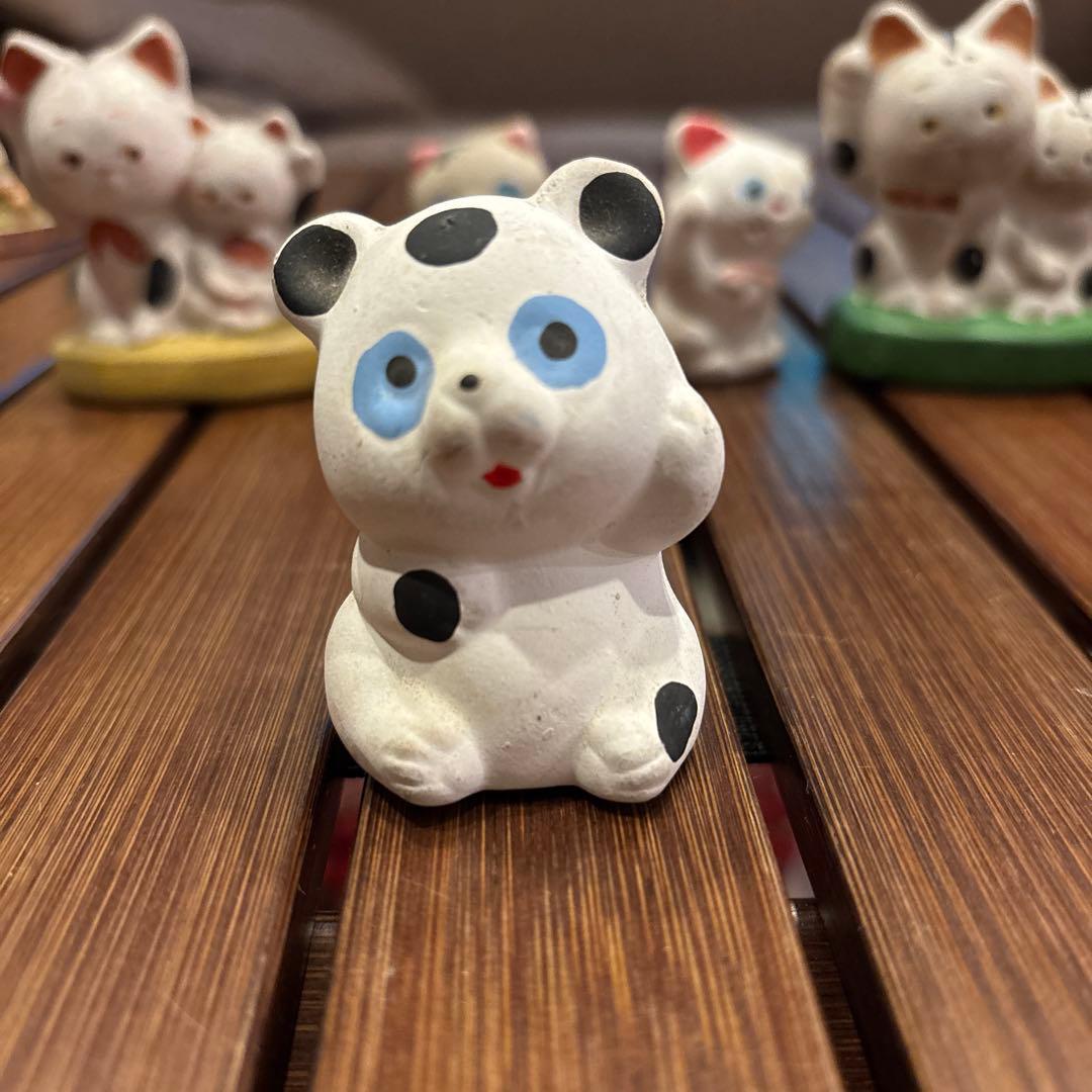 射的人形 レトロ 招き猫 パンダ