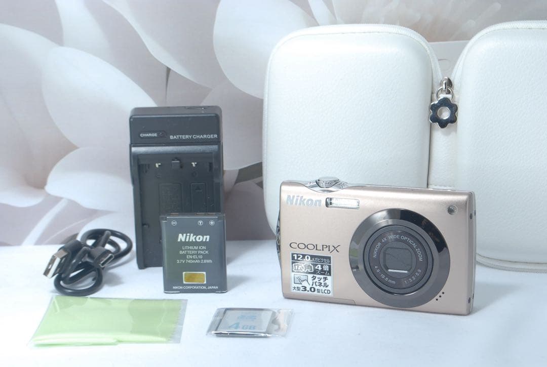 動作良好♥️Nikon 人気 コンデジ ゴールド すぐ使えるフルセット スマホ転送